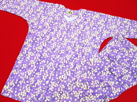 義若オリジナル　鯉口シャツ・ダボシャツ　桜と麻の葉　ふじ紫